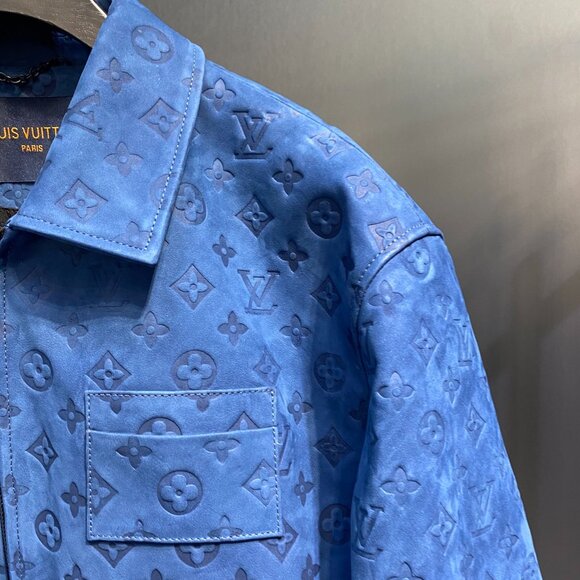 Louis Vuitton Monogram-Embossed Leather Utility Jacket – Light Blue - Picture 3 of 9